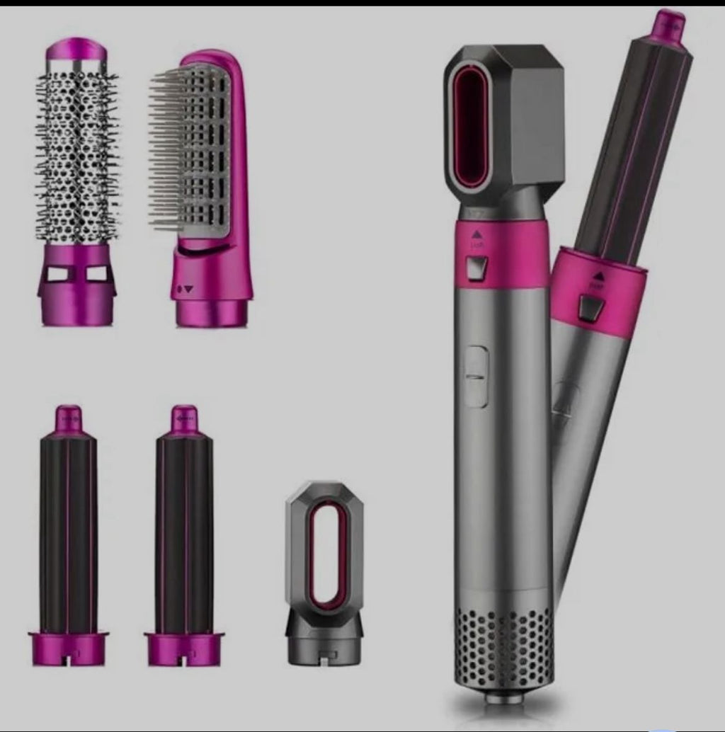 Coiffeur Multifonction 5-en-1 – Lisseur, Boucleur & Sèche-Cheveux Professionnel