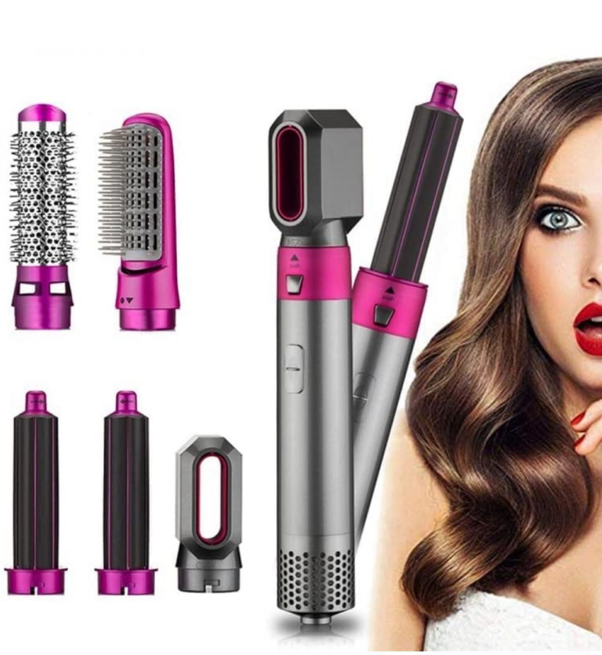 Coiffeur Multifonction 5-en-1 – Lisseur, Boucleur & Sèche-Cheveux Professionnel